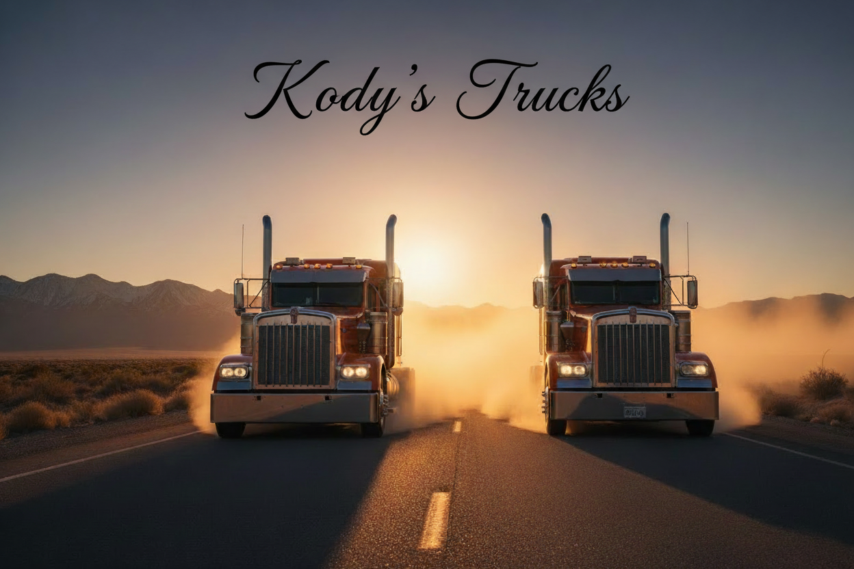 Kody's Trucks Logo with Cursive Text